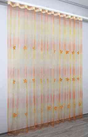 Тюль органза з вишивкою колір помаранчевий 1365т Київ