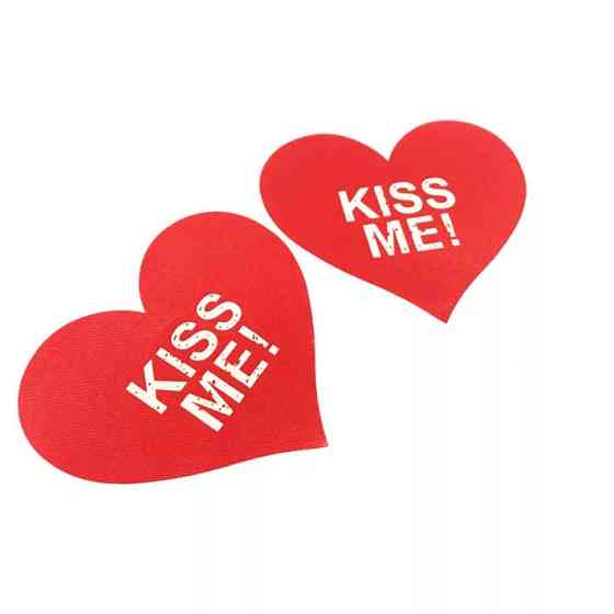 Наклейки на грудь Сердечка 8 на 7 см красный Киев