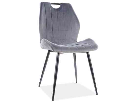 Стілець ARCO VELVET чорний каркас/сірий BL.14 Днепр
