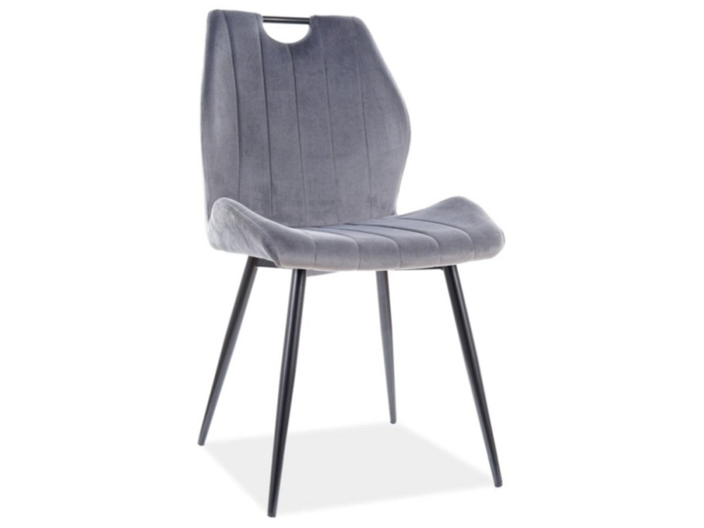 Стілець ARCO VELVET чорний каркас/сірий BL.14 Днепр - изображение 1