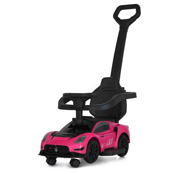 Дитяча каталка-толокар 2 в 1 M 5106-8 рожевий, з батьківською ручкою Вінниця