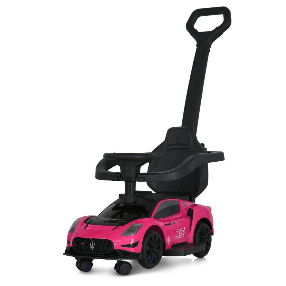 Дитяча каталка-толокар 2 в 1 M 5106-8 рожевий, з батьківською ручкою Вінниця - фото 1