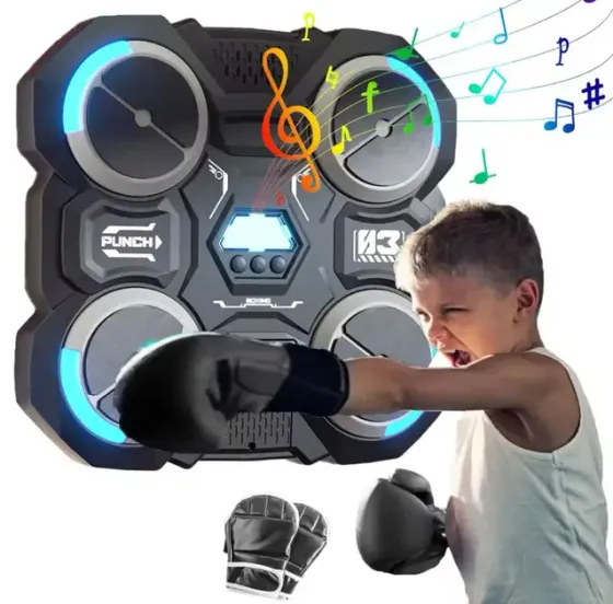 Настенный боксерский тренажер / музыкальная машина-тренажер с подсветкой (4 цели) + перчатки Коломия