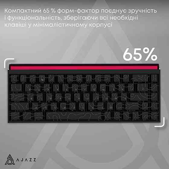 Клавіатура Ajazz NK68 Red Switch Black USB-C (NK68-R-S-B) ( 18955 ) Харьков