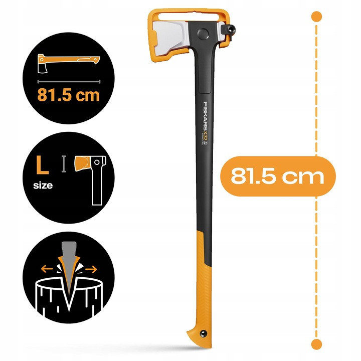 Сокира - колун з чохлом Fiskars "X-Series X32 L Splitting" (1069108) Сталь Нововолинськ - фото 8