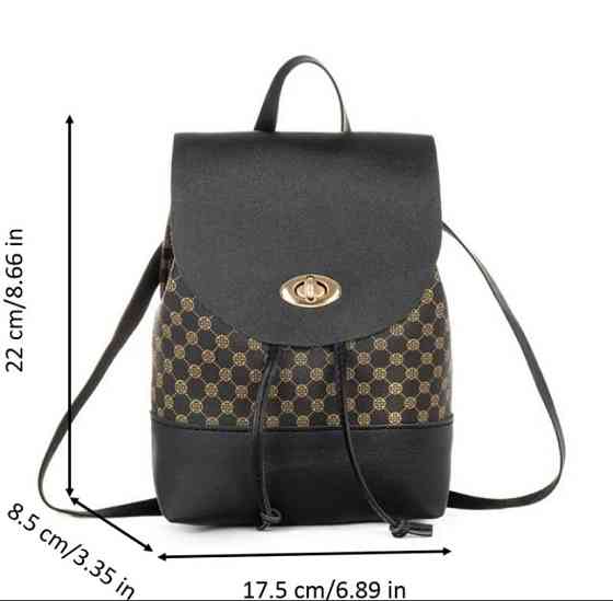 Маленький женский рюкзак, женская сумочка, сумочка для девушек, темно-коричневый, р 22*8,5*17,5см, кожзам Киев