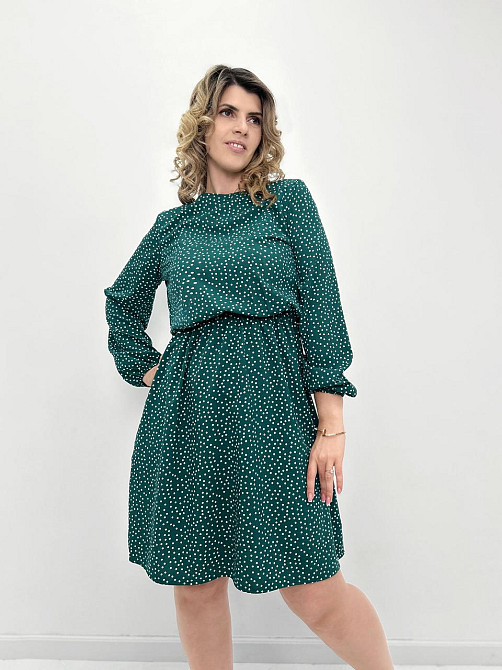 Женское платье в горошек с длинными рукавом Virginia батал Киев - изображение 8