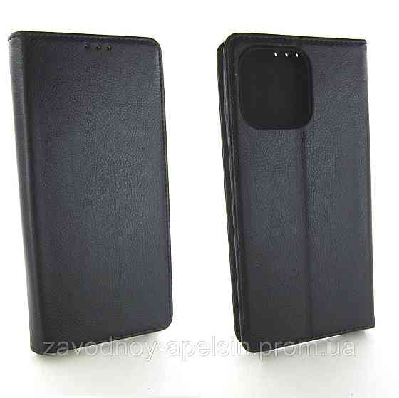 Чехол книжка Motorola Moto G15 Кожаный (черный) Одесса