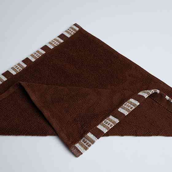 Полотенце кухонное махровое с орнаментом GM Textile 30х30см 400г/м2 (Коричневый) Сумы
