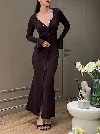 Жіноча стильна елегантна сукня в довжині максі мікродайвінг Шоколад, 42/44 Одеса