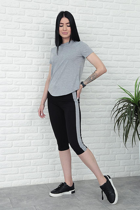 Спортивний костюм з бриджами "Dion" оптом | Батал Сірий, 50-52 Київ - фото 5