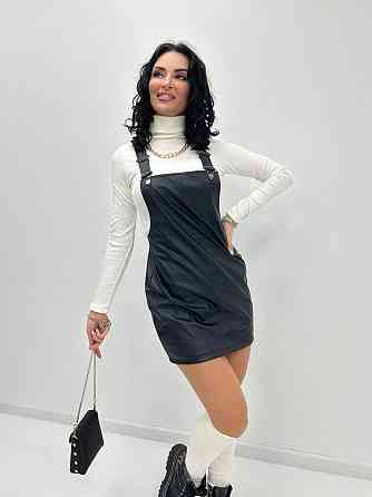 Сарафан з екошкіри "Jolly" оптом  Розпадаючи моделі 46-48, Чорний Київ