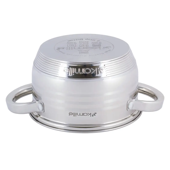 Каструля нержавіюча сталь 1,5л з кришкою порожнисті ручки 4910 KAMILLE Житомир - изображение 6