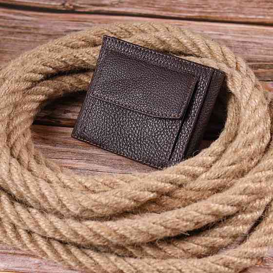 Практичний чоловічий затиск із монетницею з натуральної шкіри KARYA 21404 Коричневий Київ