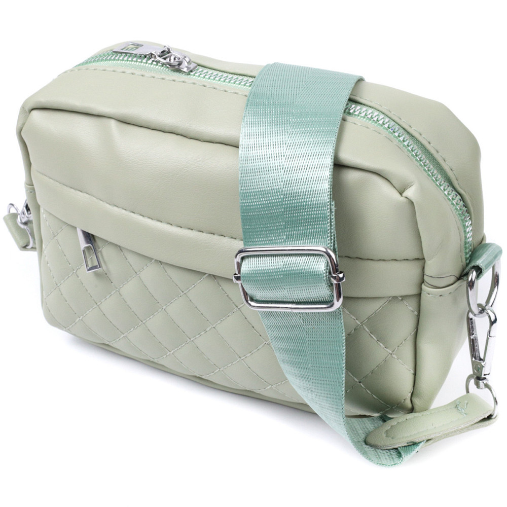 Стильна жіноча сумка крос-боді з монетницею з екошкіри Vintage 22797 Фісташковий Київ - фото 1