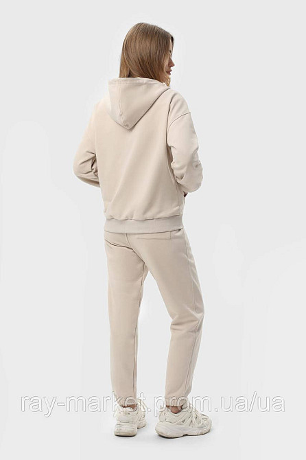 Костюм жіночий худі на блискавці та штани бежевий RAY PREMIUM LOOSE U0809 (U0809W-Cream) L Київ - фото 3