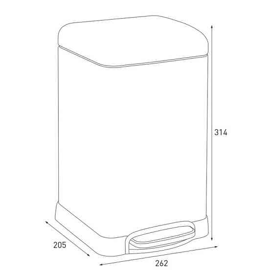 Відро для сміття з плавним закриванням квадратне Mixxus Style-TC0106 SS Color 6 л колір неіржавка (MI7092) Харків