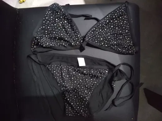 Купальник раздельный с камнями женский one size черный Киев - изображение 3