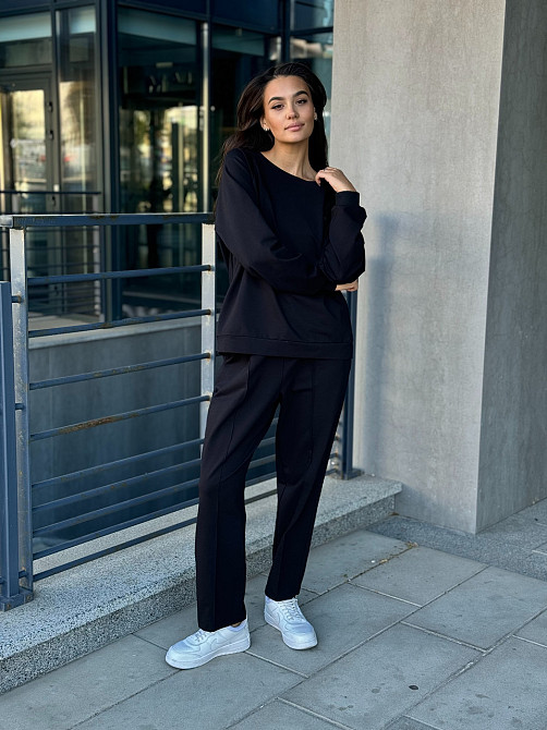 Свитшот женский Черный с тризубом Черный S Харьков - изображение 8