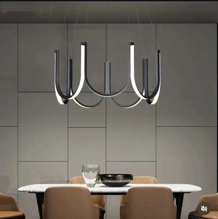 Светодиодная люстра Световая Симфония PJ859 Black (90см) Винница