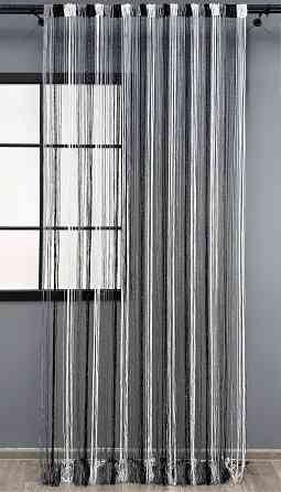 Шторы-нити с люрексом Графитовый с черным и белым 300х300см 1 шт (61-102) Киев