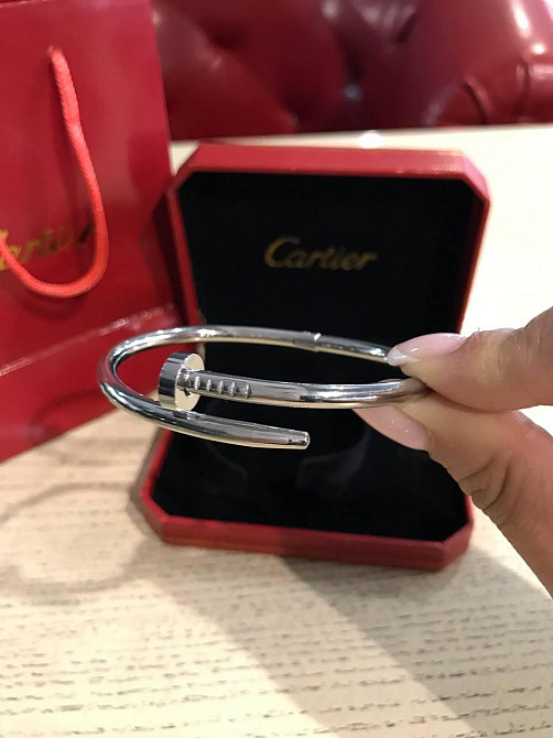Cartier браслет цвях без каменів покриття білим золотом/картина браслет цвях Одеса - фото 5