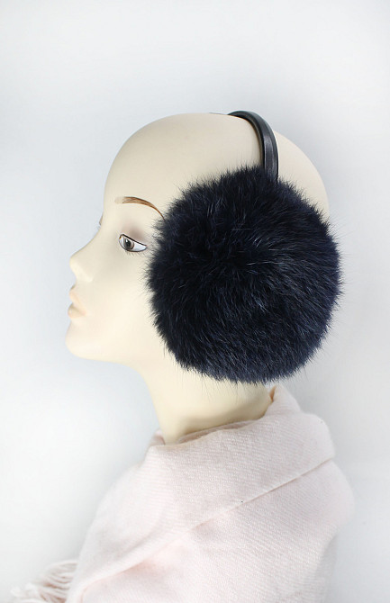 Наушники меховые детские из кролика Темно-cиний Харьков - изображение 1