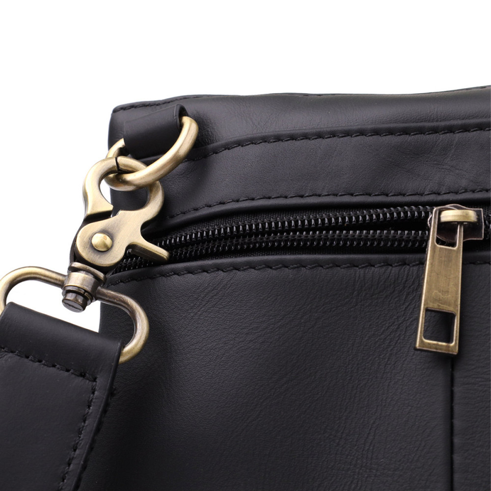 Повсякденна чоловіча сумка з натуральної шкіри Vintage 23037 Чорний Київ - фото 7