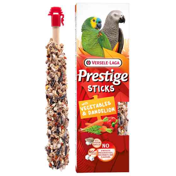 Versele-Laga Prestige Sticks Parrots Vegetables & Dandelion ВЕРСЕЛЕ-ЛАГА ОВОЩИ И ОДУВАНЧИК лакомство для средних и крупных попугаев 2х70г Киев