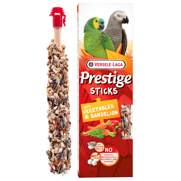 Versele-Laga Prestige Sticks Parrots Vegetables & Dandelion ВЕРСЕЛЕ-ЛАГА ПРЕСТИЖ ОВОЧІ ТА КУЛЬБАБА ласощі для середніх і великих папуг 2х70г Київ - фото 1