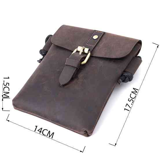 Винтажная сумка через плечо из натуральной кожи Vintage sale_15084 Коричневый Киев