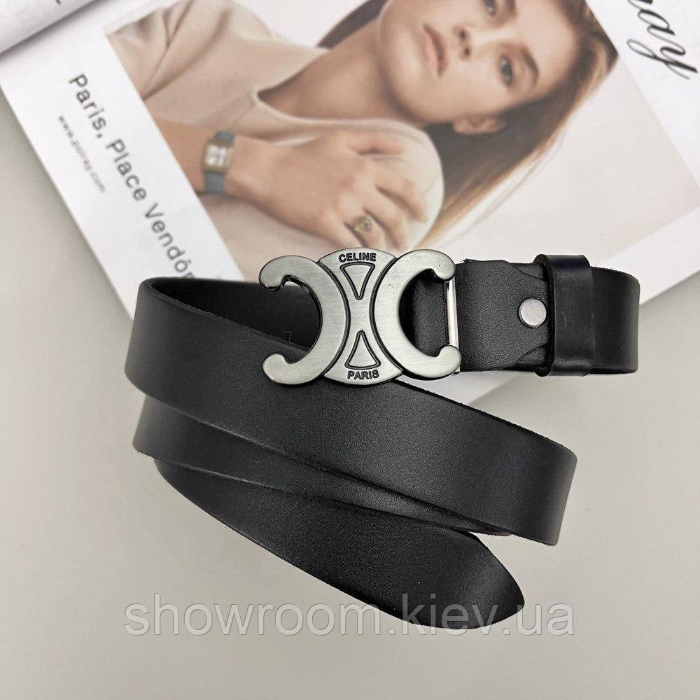 Женский кожаный брендовый ремень grey  (3 cм) Киев - изображение 4