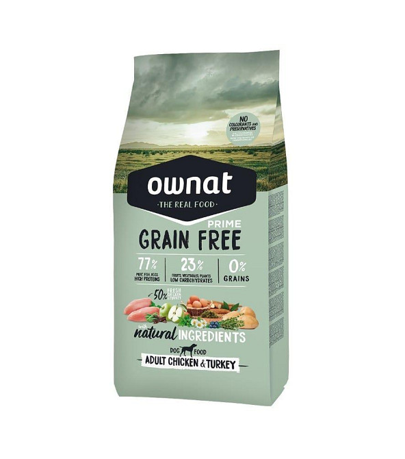 Сухий корм для собак Овнат Ownat Grain Free з куркою та індичкою, 3 кг Вінниця - фото 1