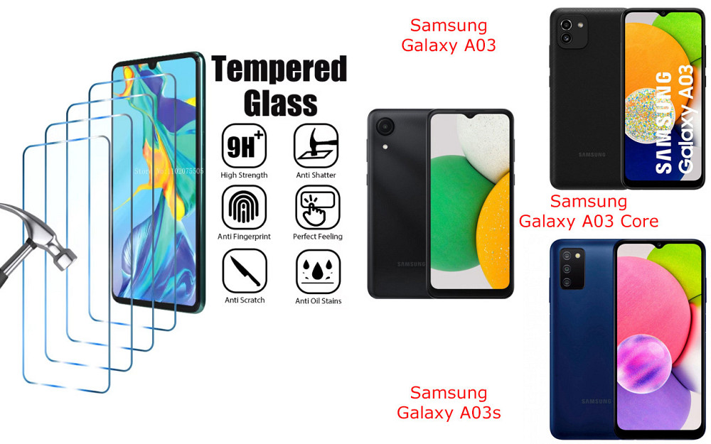 Защитное стекло ArmorGlass для Samsung Galaxy A03, Galaxy A03 Core, Galaxy A03s – устойчивое к царапинам и Киев - изображение 1