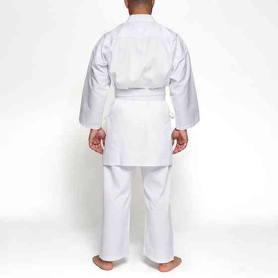 Костюм кімоно для карате біле з білим поясом у комплекті Leone AB400 для дітей та дорослих зріст 170 см Київ