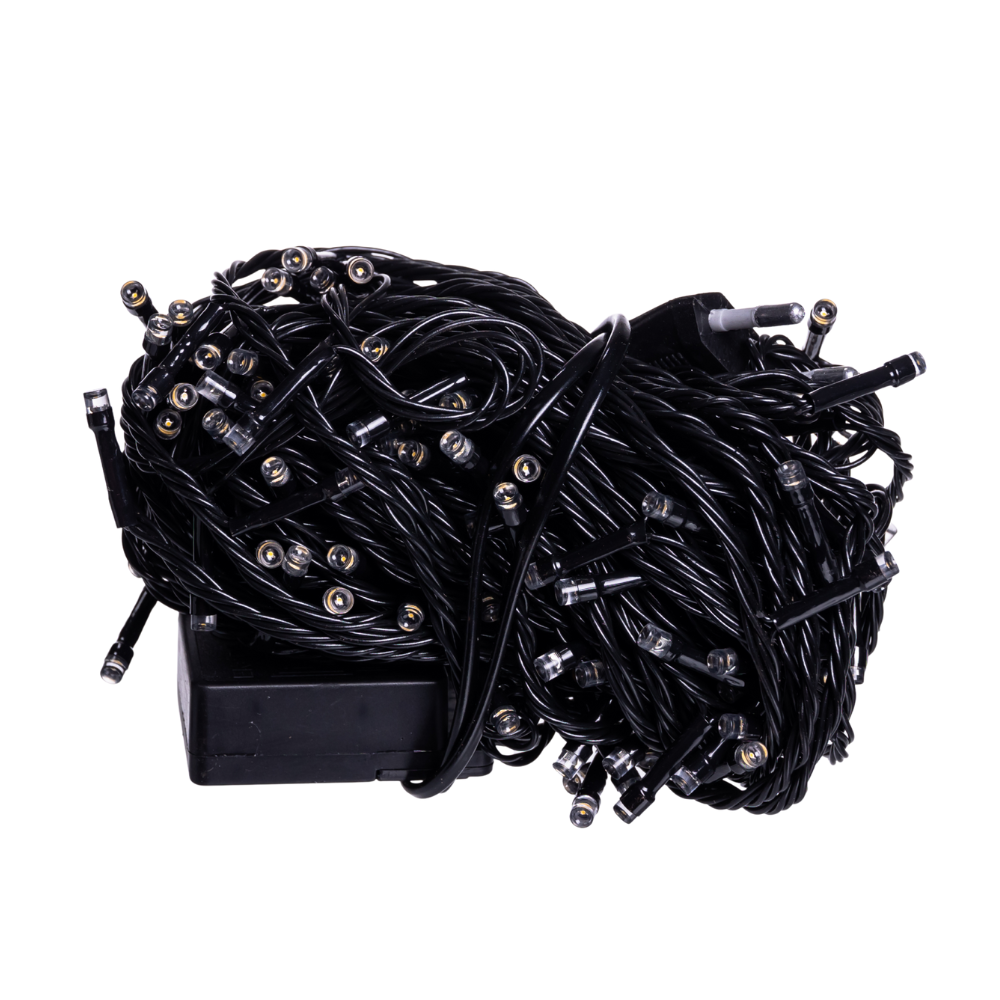 Garlando Новорічна гірлянда кімнатна нитка 14 м 160 LED кімнатна гірлянда чорний провід Біле св Коломия - фото 3