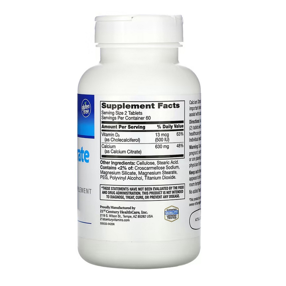 Цитрат кальция с витамином D3 21st Century Calcium Citrate + D3 Max 120 таб Киев - изображение 2