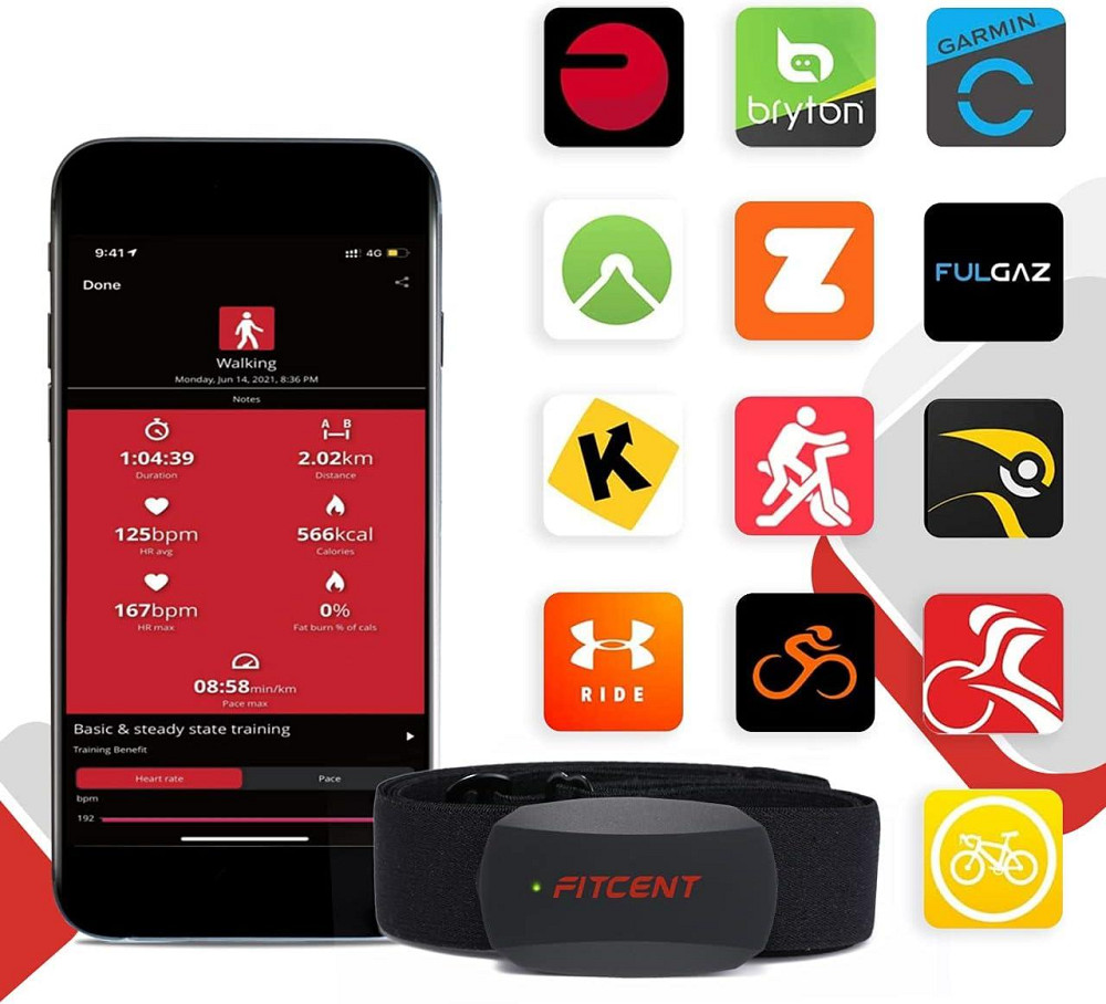 Б/У Монітор серцевого ритму Fitcent CL806 нагрудний ремінь Bluetooth 5.0 ANT нагрудний пульсометр IP67 Дніпро - фото 6