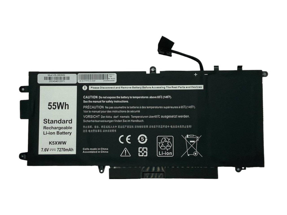 Аккумулятор для ноутбука Dell K5XWW Latitude 12 5289 7.6V Black 7270mAh OEM Вінниця - фото 1