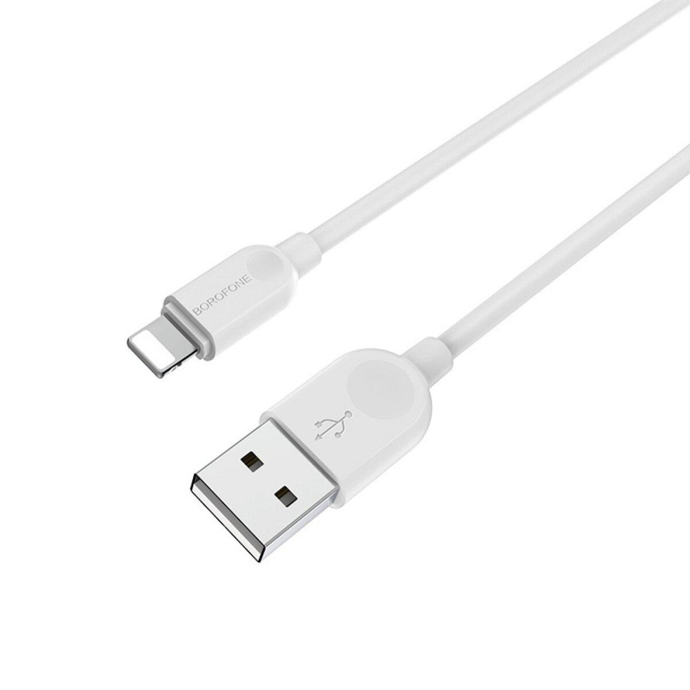 Кабель BOROFONE BX14 USB - iPhone 2.4A, 1m, PVC, TPE разъемы, цвет белый BX14L1W Одесса - изображение 1