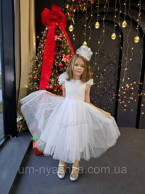 Сукня Сніжинка Біле ошатне плаття для дівчинки з паєтками Кривий Ріг - фото 4