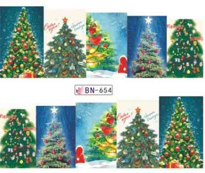 Новогодние наклейки на ногти BN-654 Киев