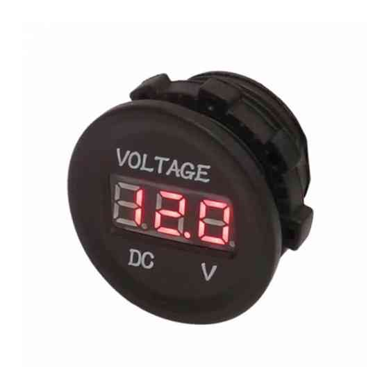 Вольтметр цифровий A27R автомобільний врізний, червона підсвітка 12-24V Харків
