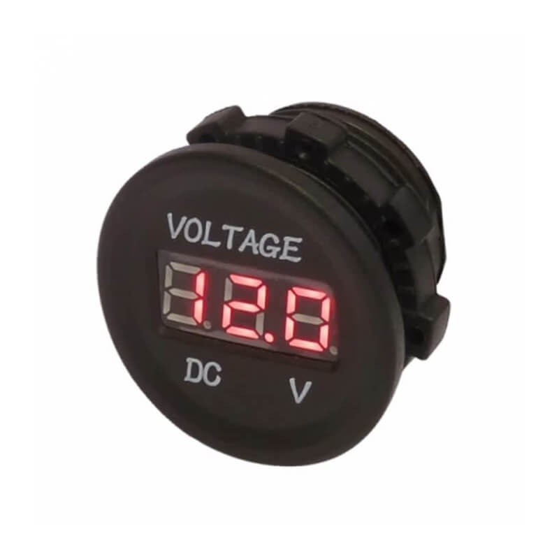 Вольтметр цифровий A27R автомобільний врізний, червона підсвітка 12-24V Харків - фото 1