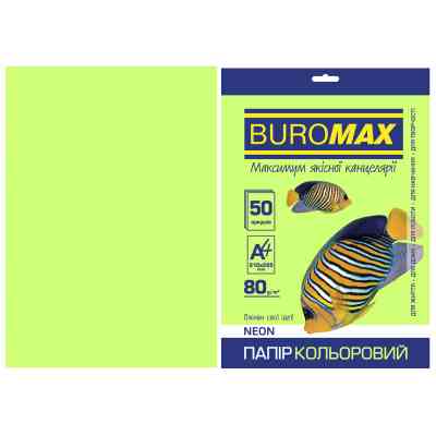 Бумага Buromax А4, 80g, NEON green, 50sh (BM.2721550-04) Винница
