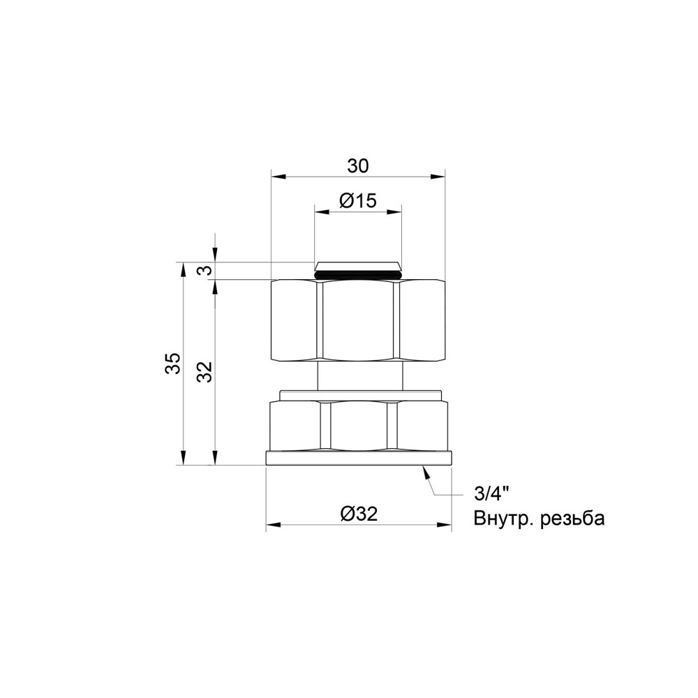 Перехідник обтискний Thermo Alliance Standart 20х3/4" ВР SD153W2020 Київ - фото 2