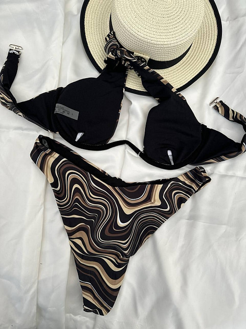 Купальник жіночий роздільний хвилястий Коричневий S Харків - фото 3