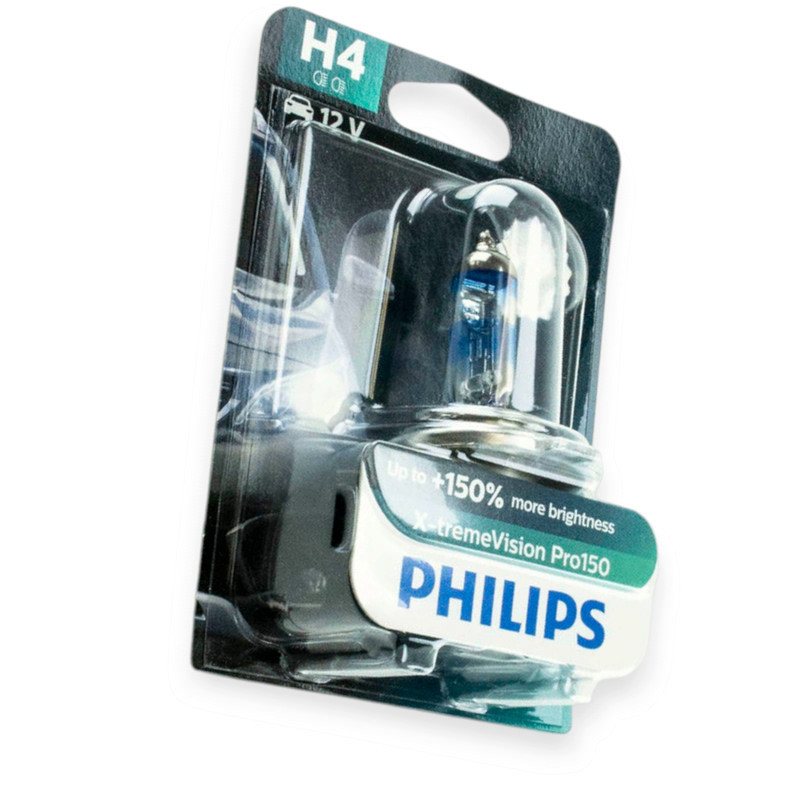 Автолампа 12V 60, 55 (43) PHILIPS X-treme Vision Pro 150% H4 Мукачево - фото 1