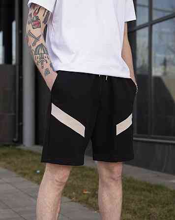 Мужские черные шорты прямого кроя весна/лето Pobedov Hype Киев