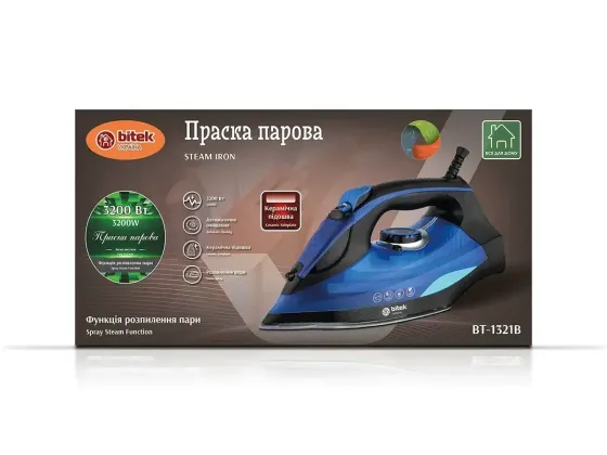 Праска парова з керамічною підошвою 3200Вт BITEK BT-1321B Київ
